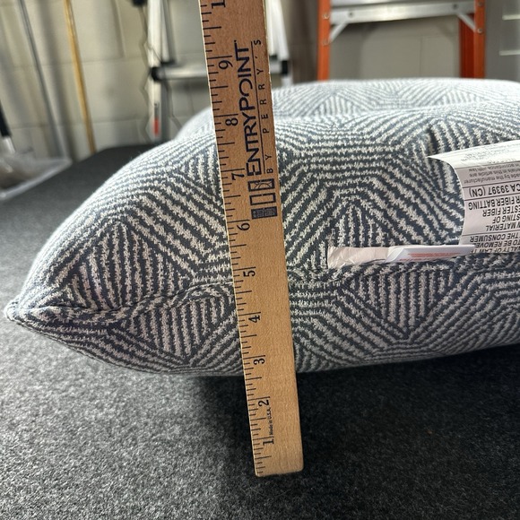 Sunvilla Sunbrella Outdoor Lumbar Pillows Blue Geometric Diamond Set of 2 - Picture 6 of 6